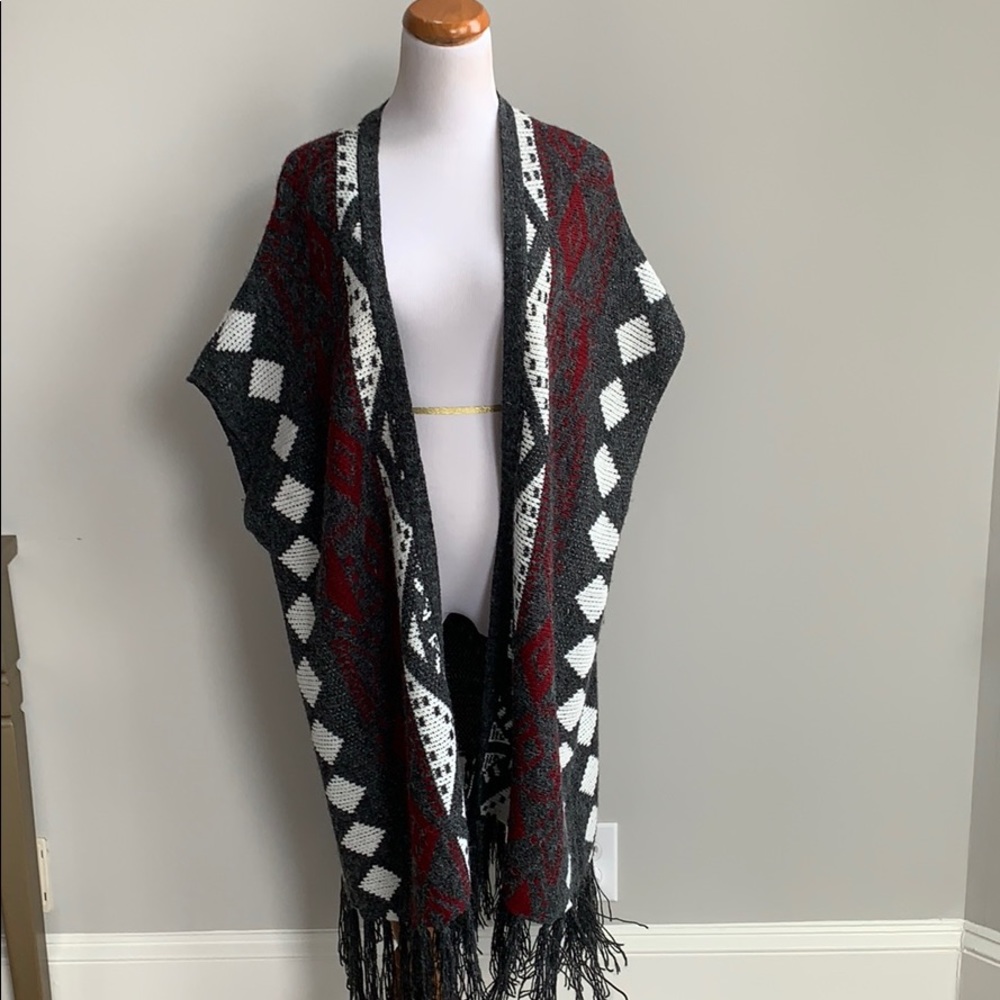 Sleeveless long duster sweater sz M/L